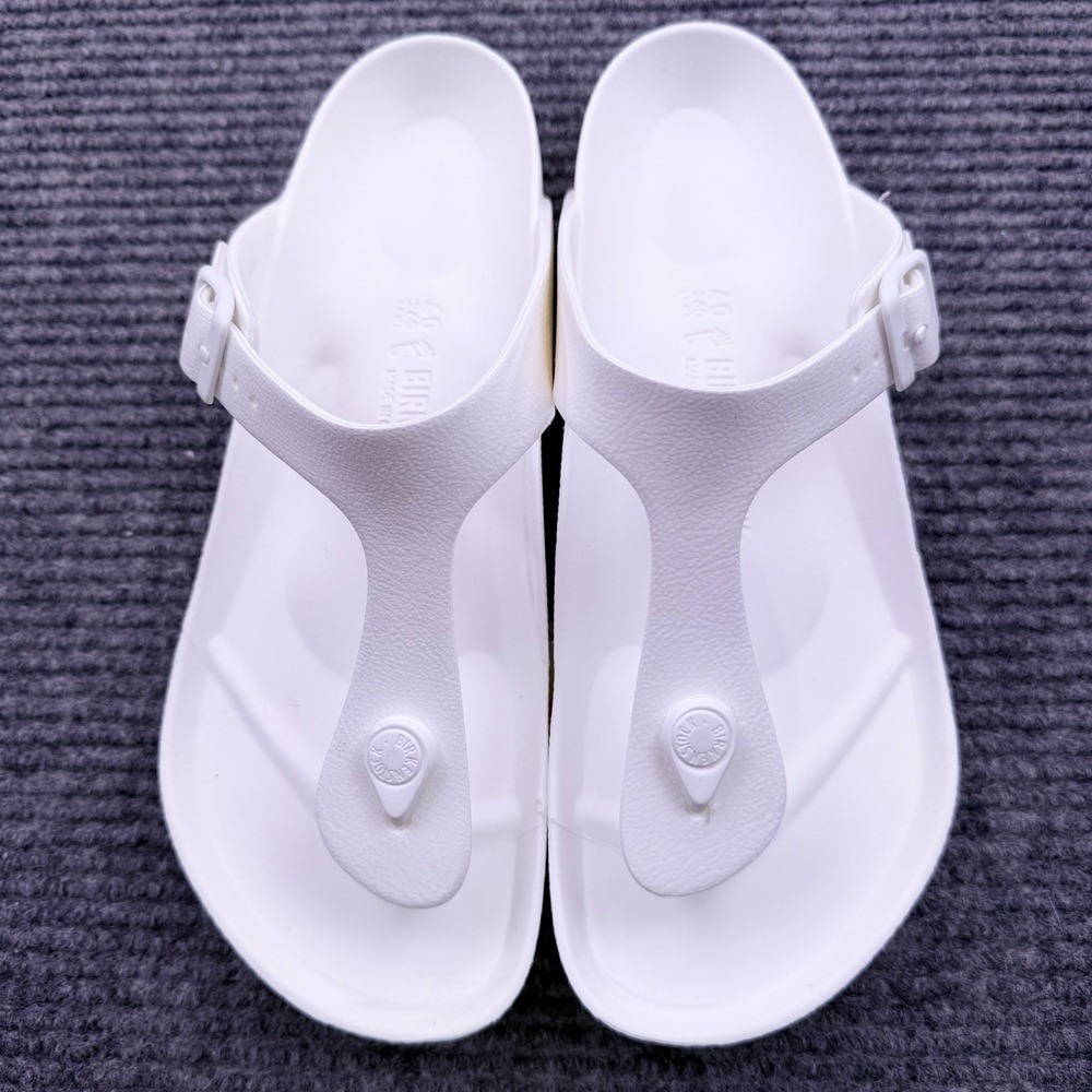 Birkenstock Gizeh EVA Thong Sandal Unisex Womens 9 Mens 7 Solid White New In Box